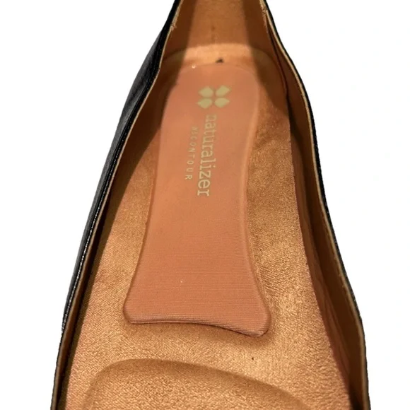 Naturalizer Black Leather Loafers with Gold Accents - Picture 7 of 7